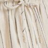 Cream Linen Blend Striped Trousers