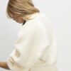 Cream Long Sleeve Borg Detail Sweatshirt