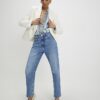 Cream Long Sleeve Double Breasted Blazer