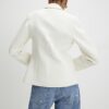 Cream Long Sleeve Double Breasted Blazer