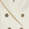 Cream Long Sleeve Double Breasted Blazer