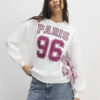 Cream Long Sleeve Paris Bow Sweatshirt