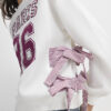 Cream Long Sleeve Paris Bow Sweatshirt