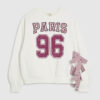 Cream Long Sleeve Paris Bow Sweatshirt