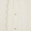 Cream Long Sleeve Scallop Trim Shirt