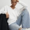 Cream Long Sleeve Wrap Front Hoodie