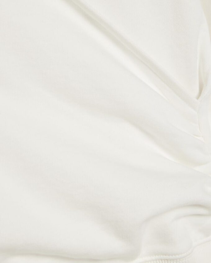 Cream Long Sleeve Wrap Front Hoodie