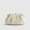 Cream Metal Frame Clutch Bag