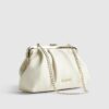Cream Metal Frame Clutch Bag