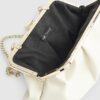 Cream Metal Frame Clutch Bag
