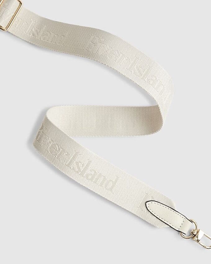 Cream Monogram Embossed Messenger Bag