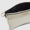 Cream Monogram Embossed Messenger Bag