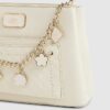Cream Monogram Pocket Front Charmed Tote Bag