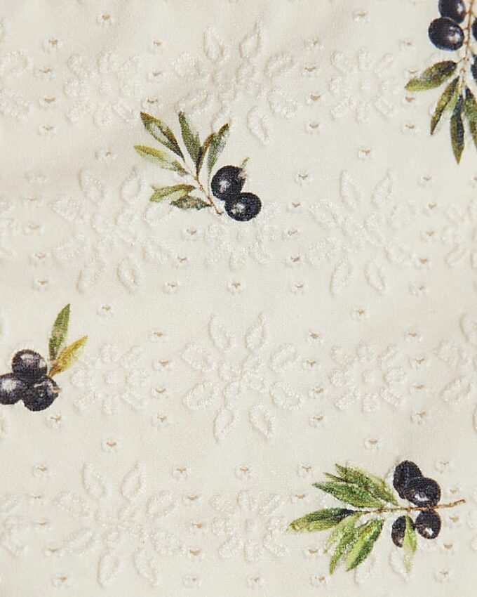 Cream Olive Print Bikini Bottoms