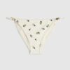 Cream Olive Print Bikini Bottoms