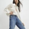 Cream Organza Polka Dot Blouse