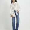 Cream Organza Polka Dot Blouse