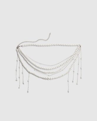 Cream Pearl Chain Belt