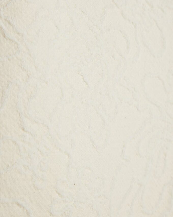 Cream Petite Jacquard Wide Trouser