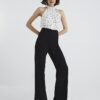Cream Polka Dot Halter Neck Jumpsuit
