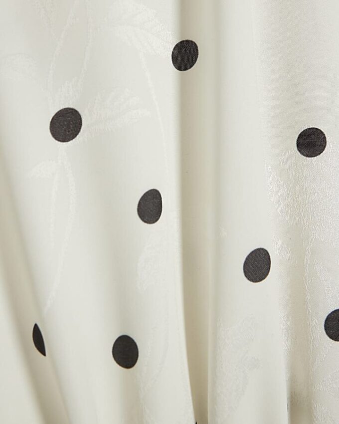 Cream Polka Dot Halter Neck Jumpsuit