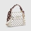 Cream Polka Dot Mini Charm Tote Bag