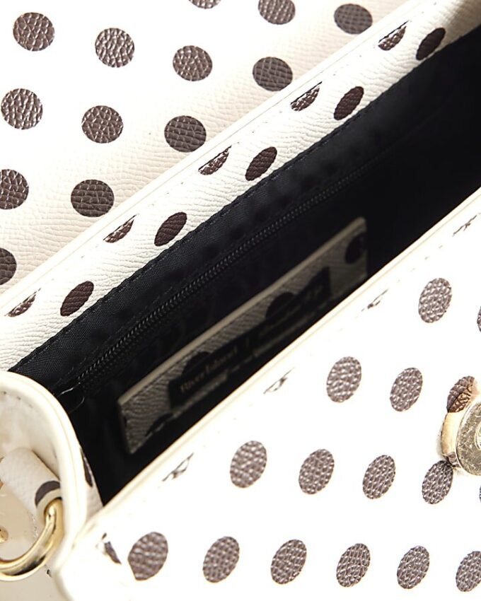 Cream Polka Dot Mini Charm Tote Bag