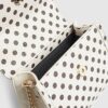 Cream Polka Dot Mini Charm Tote Bag