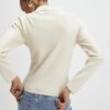 Cream Polo Embellished Button Top