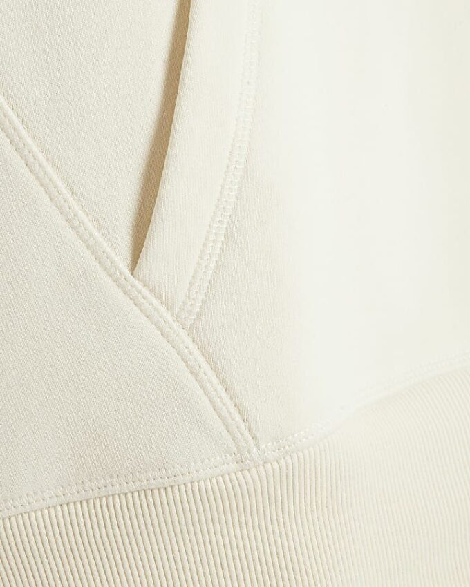 Cream Regular Fit Essential Hoodie
