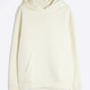 Cream Regular Fit Essential Hoodie