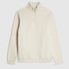 Cream Regular Fit Funnel Neck Sweatshirt