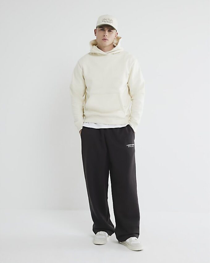 Cream Regular Fit Long Sleeve Hoodie