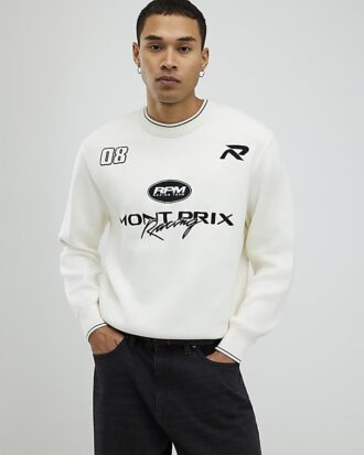 Cream Regular Fit Montprix Knitted Sweatshirt