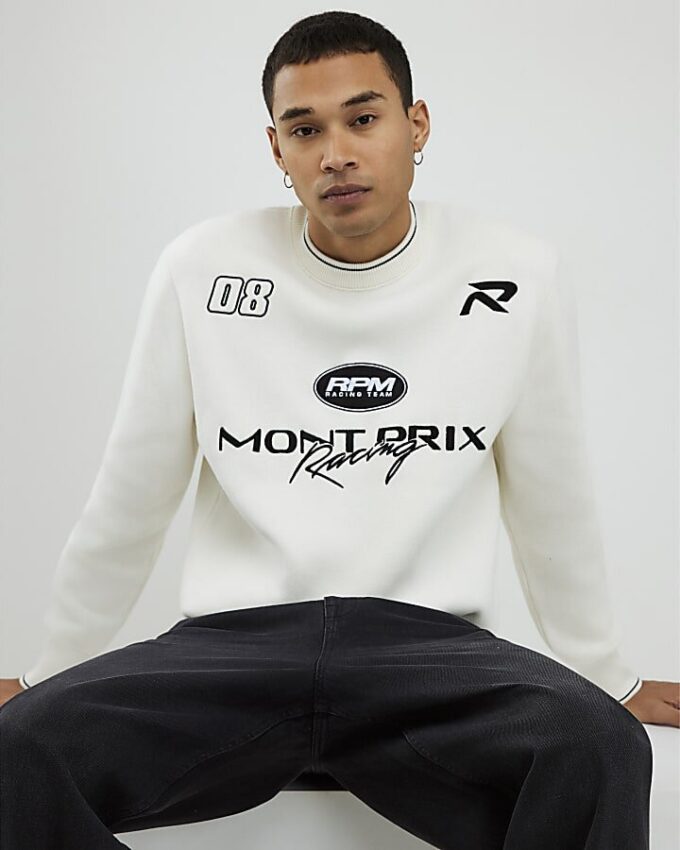 Cream Regular Fit Montprix Knitted Sweatshirt