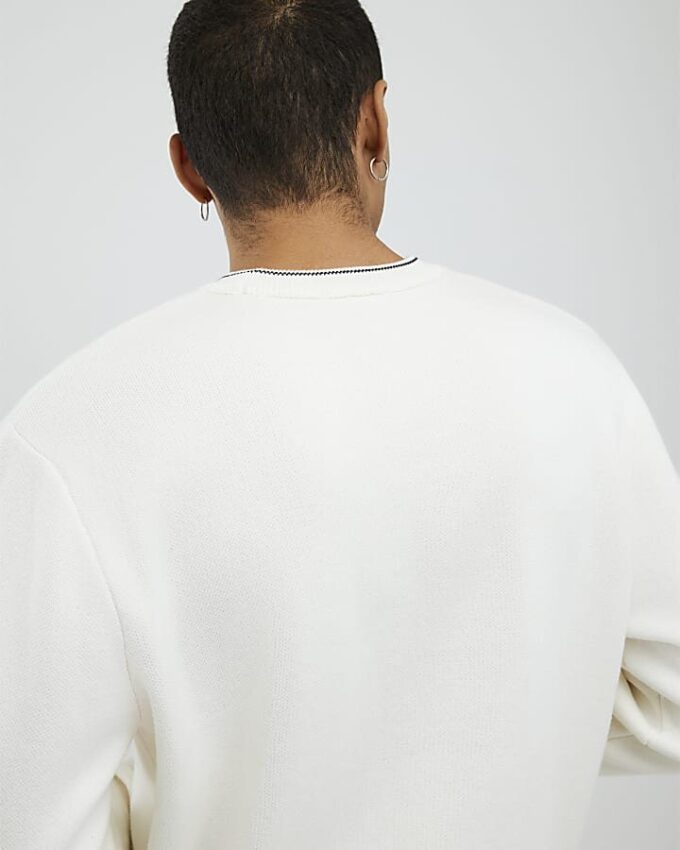 Cream Regular Fit Montprix Knitted Sweatshirt