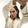 Cream Satin Long Sleeve Shirt