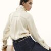 Cream Satin Long Sleeve Shirt