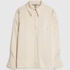Cream Satin Long Sleeve Shirt