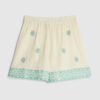 Cream Sequin Embellished Shorts