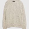 Cream Slim Fit Cable Knit Jumper