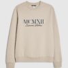 Cream Slim Fit Embossed MCMXII Sweatshirt