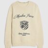 Cream Slim Fit Embroidered Jumper