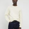 Cream Slim Fit Knit Jumper