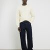 Cream Slim Fit Knit Jumper