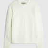 Cream Slim Fit Knitted Check Jumper