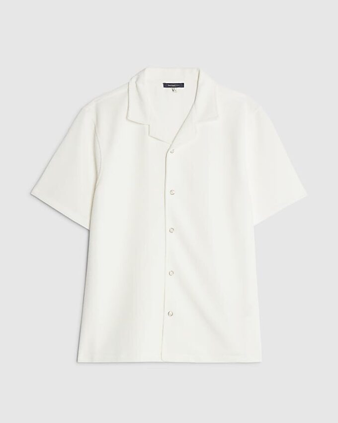 Cream Slim Fit Revere Shirt