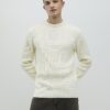 Cream Slim Fit Waffle Knit Jumper