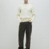 Cream Slim Fit Waffle Knit Jumper
