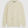 Cream Slim Fit Waffle Knit Jumper